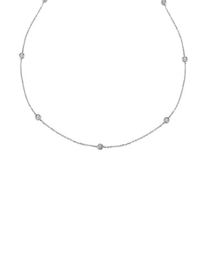 Collana girocollo da donna Kurshuni Glint in argento 925 con 7 zirconi in un castone a cipollina KR204A-20SP