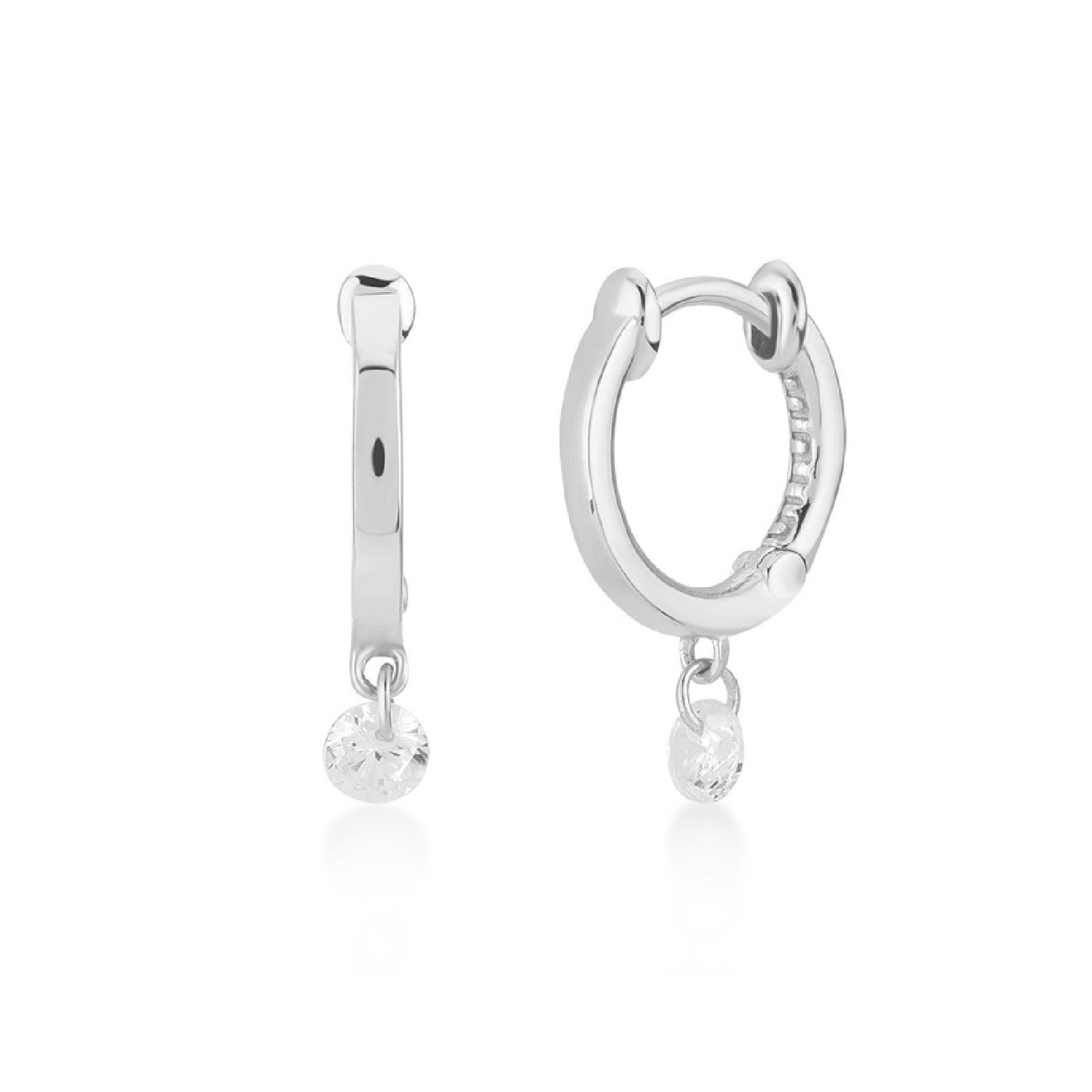 Orecchini cerchio donna Kurshuni Party Time argento con ciondolo cristallo KX075-3DLSP-1