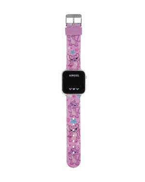 Orologio digitale da bambina Disney Lilo e Stitch LED con cassa 35 mm in plastica e cinturino in silicone rosa LAS4087