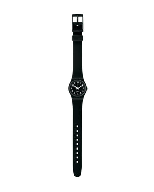 Orologio solo tempo Swatch New Core Lady Black Single da donna con cassa in plastica di 25mm e cinturino in silicone nero LB170E