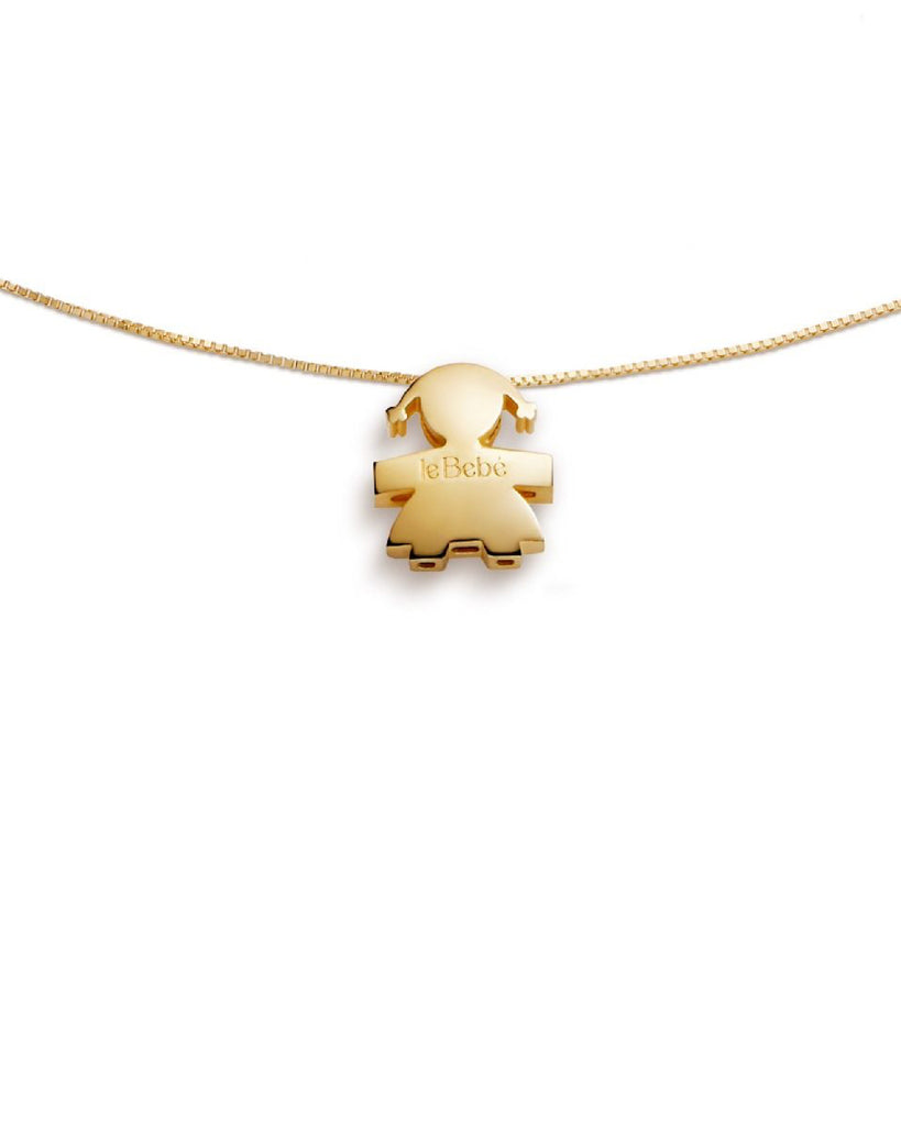 Collana girocollo leBebé I Tesorini da donna in oro giallo 18kt con catena e ciondolo a forma di bimba di misura 1 cm LBB919