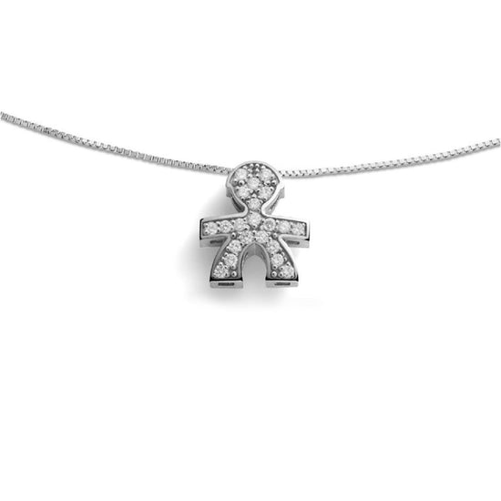 Collana donna leBebé I Tesorini oro bianco con bimbo di diamanti 0,11ct LBB950-1