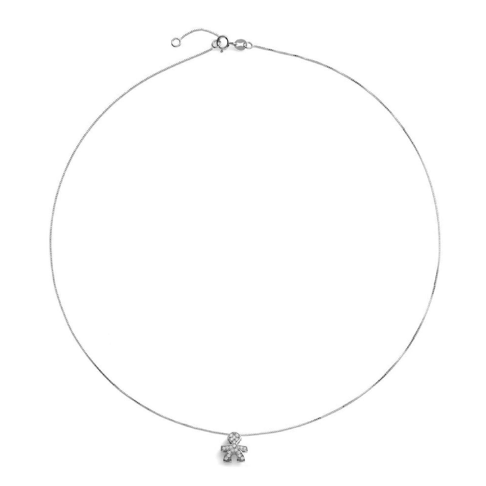 Collana donna leBebé I Tesorini oro bianco con bimbo di diamanti 0,11ct LBB950-2