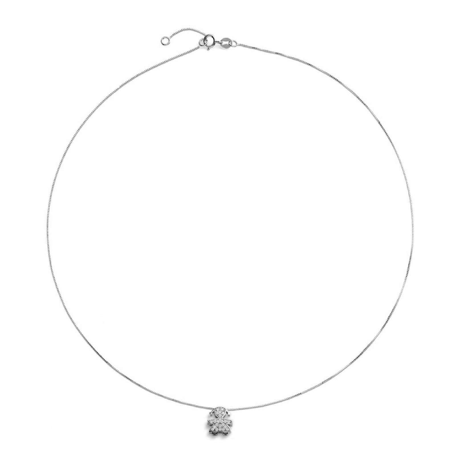 Collana donna leBebé I Tesorini oro bianco con bimba di diamanti 0,11ct LBB951-2