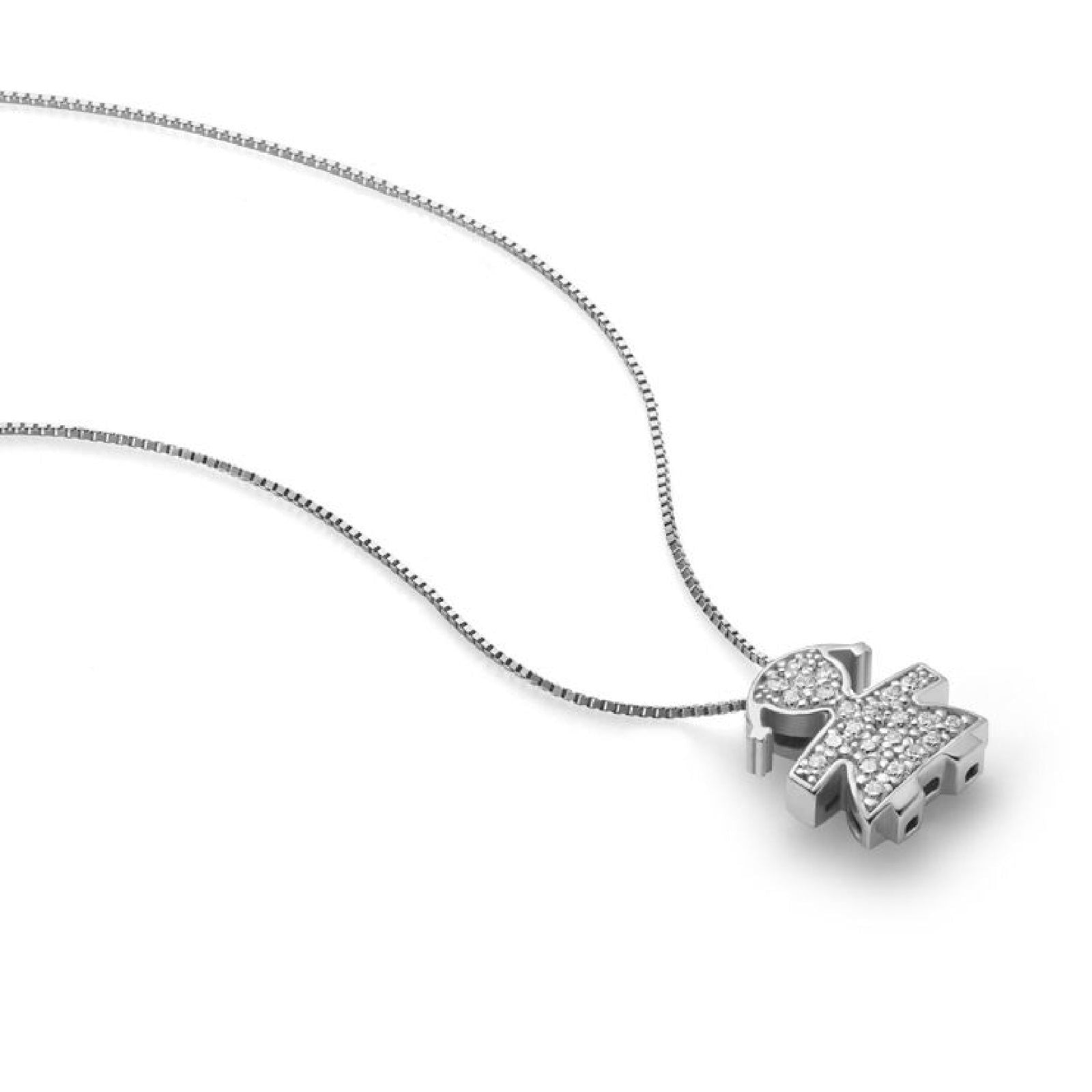 Collana donna leBebé I Tesorini oro bianco con bimba di diamanti 0,11ct LBB951-3