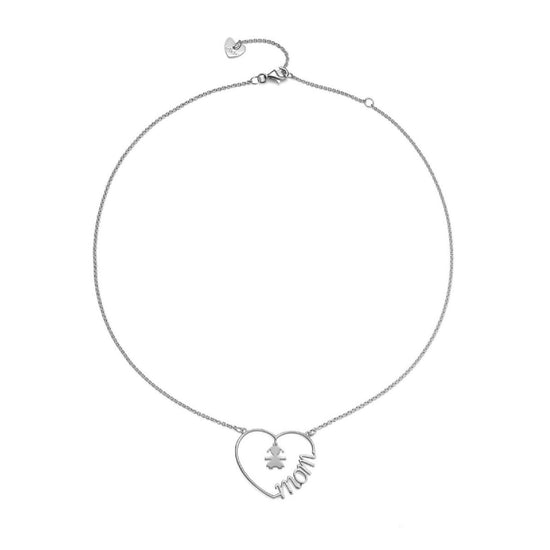 Collana donna leBebé Cuore di Mamma in argento con cuore e bimba LBBCDM24-F-1