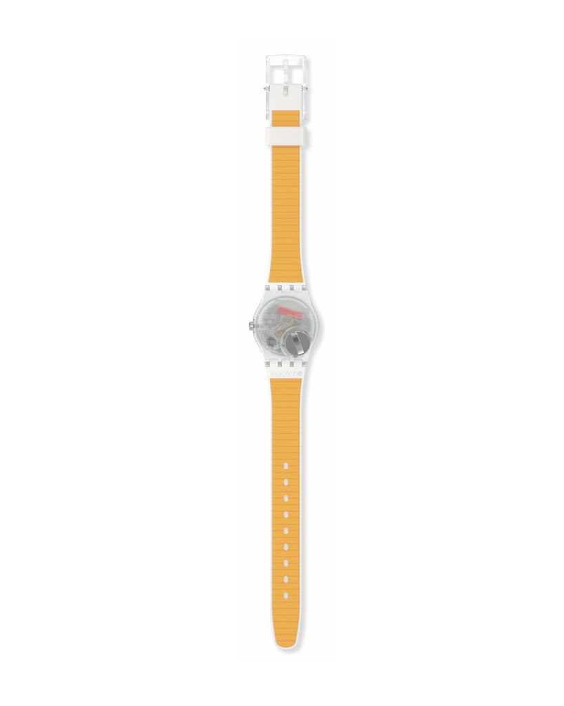 Orologio solo tempo da donna Swatch Essentials con cassa 25mm in plastica e cinturino in silicone bianco LE108