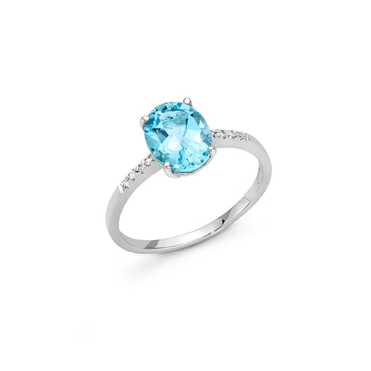 Anello donna Miluna Gemma del Cielo oro bianco diamanti 0,036ct e topazio 2,23ct LID3257-1