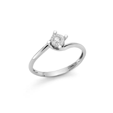 Anello solitario donna Miluna Anelli In Diamanti oro bianco diamante 0,05ct LID3260-1