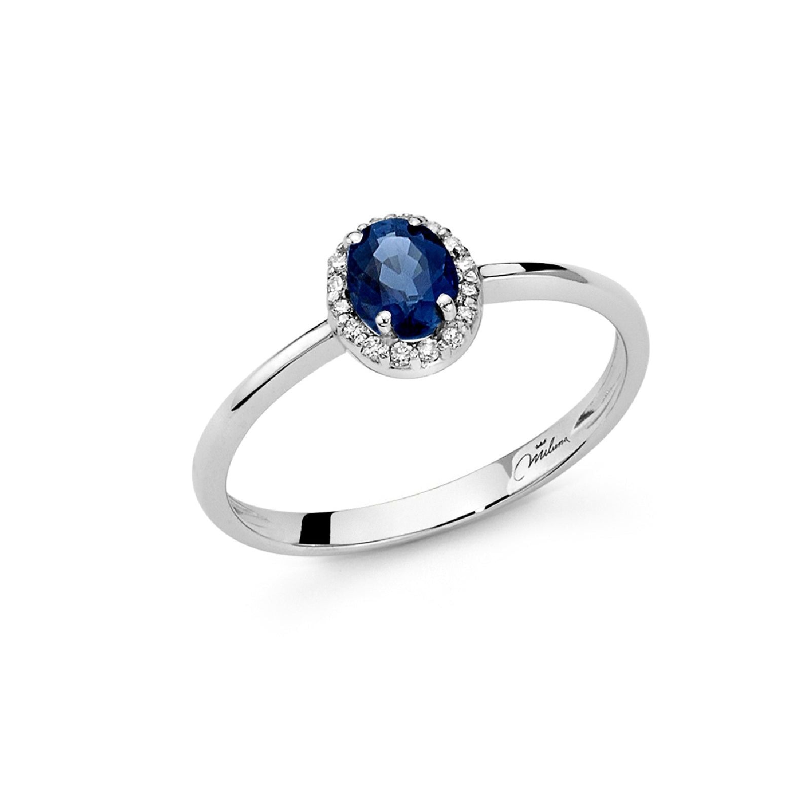 Anello donna Miluna Gemme Preziose oro bianco diamanti 0,064ct e zaffiro 0,43ct LID3266-1