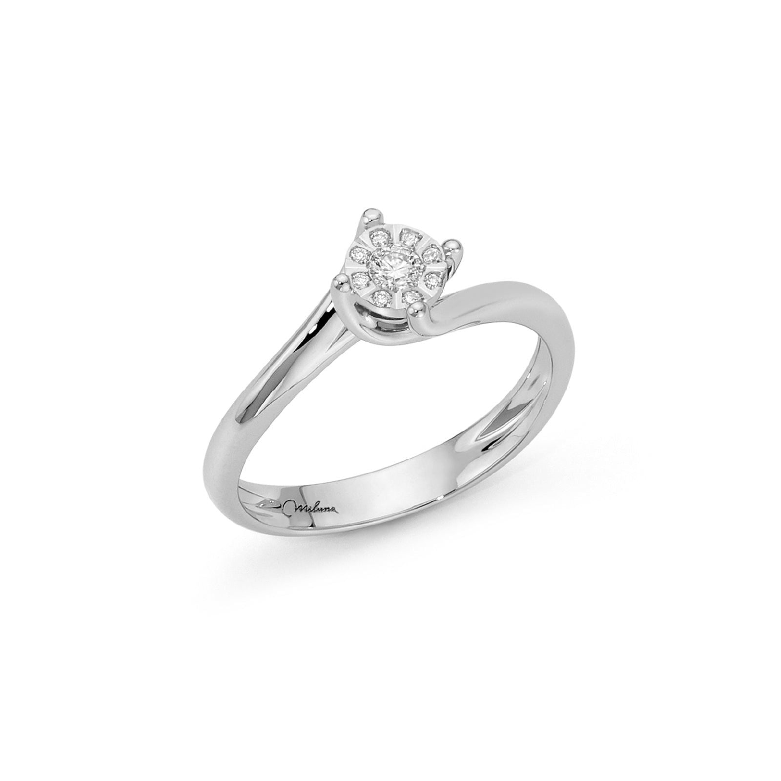 Anello donna Miluna Anelli In Diamanti oro bianco 9 diamanti 0,102ct LID3276-1