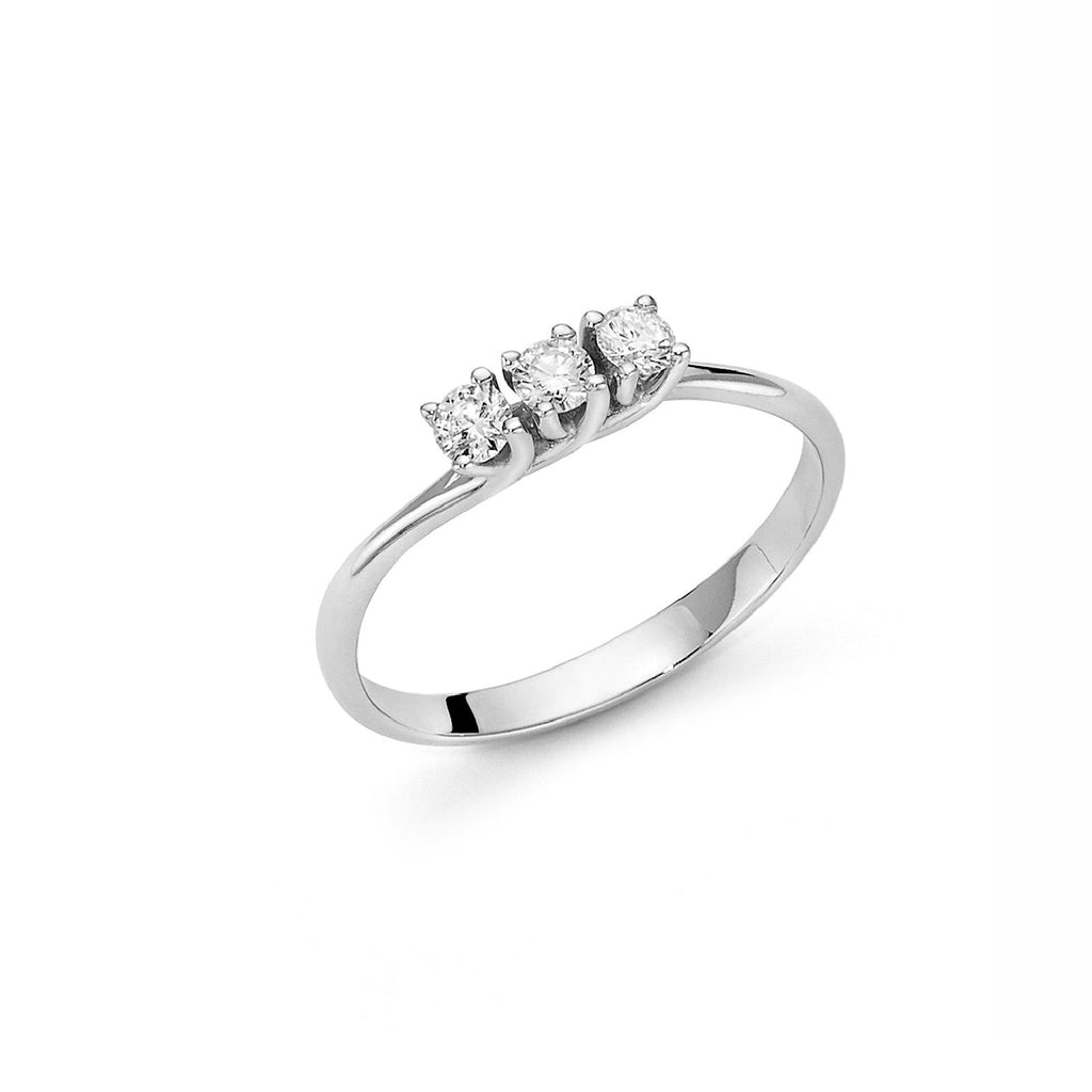 Anello trilogy Miluna Anelli In Diamanti da donna in oro bianco 18kt con 3 diamanti di 0,24ct LID3295-024G7