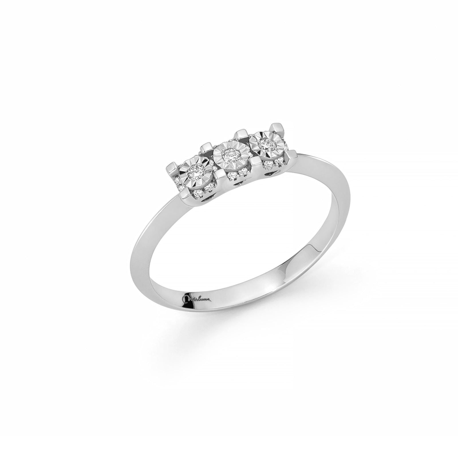 Anello donna Miluna Anelli In Diamanti oro bianco 23 diamanti 0,085ct LID3589-1