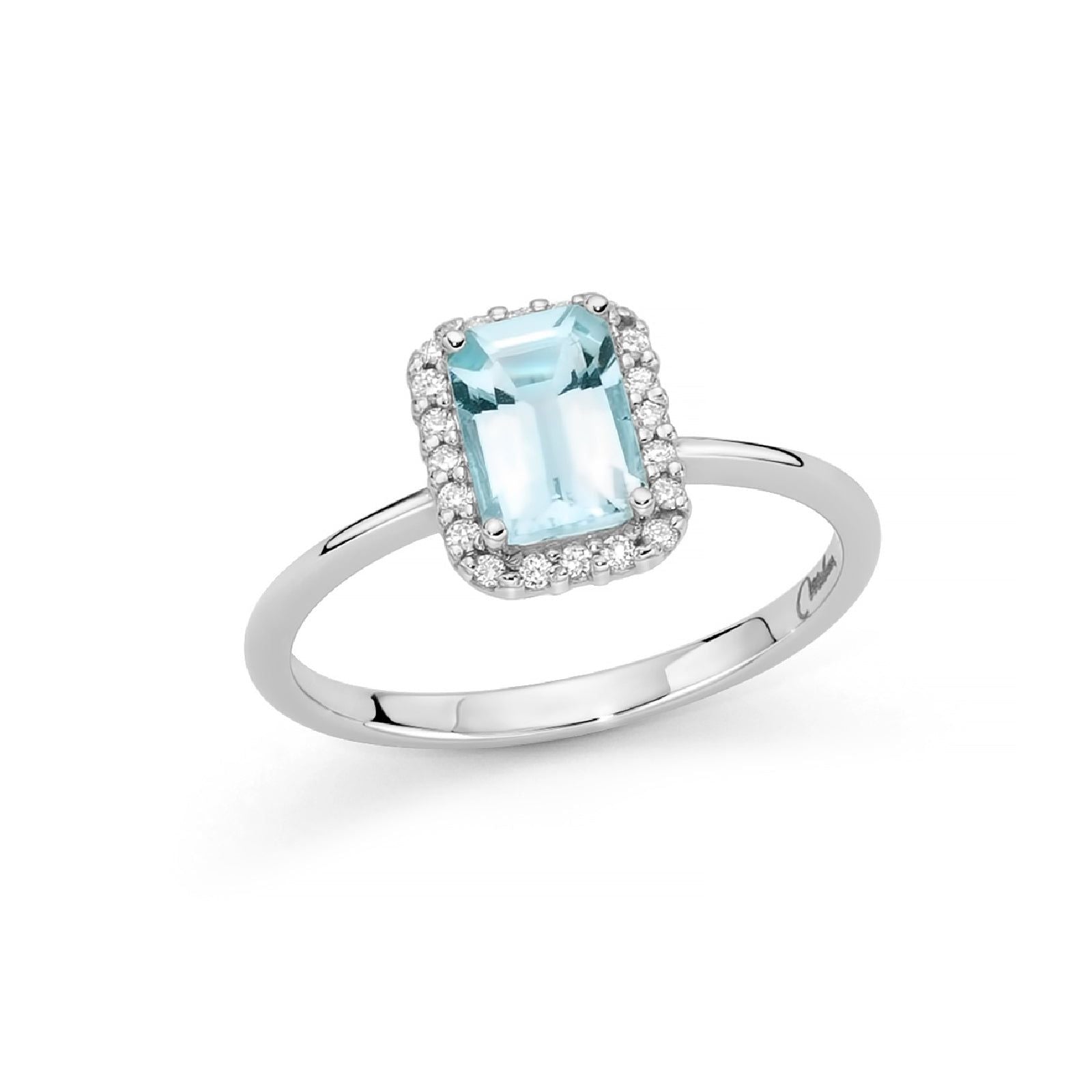 Anello donna Miluna oro bianco diamanti 0,10ct e acquamarina 0,87ct LID3765-1