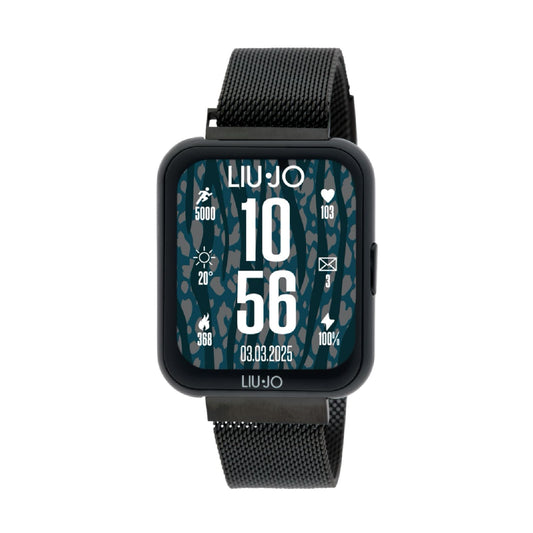 Smartwatch Liu Jo Voice Slim 2.0 acciaio nero maglia Milano MISURA UNICA