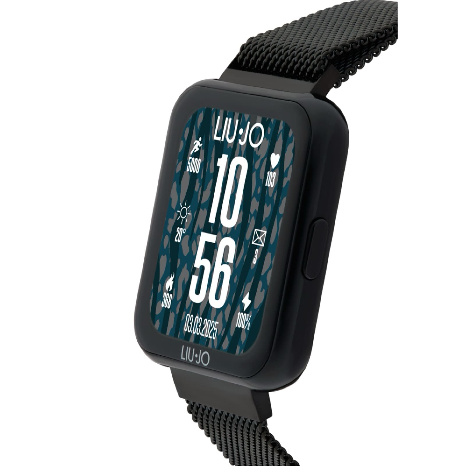 Smartwatch Liu Jo Voice Slim 2.0 acciaio nero maglia Milano MISURA UNICA
