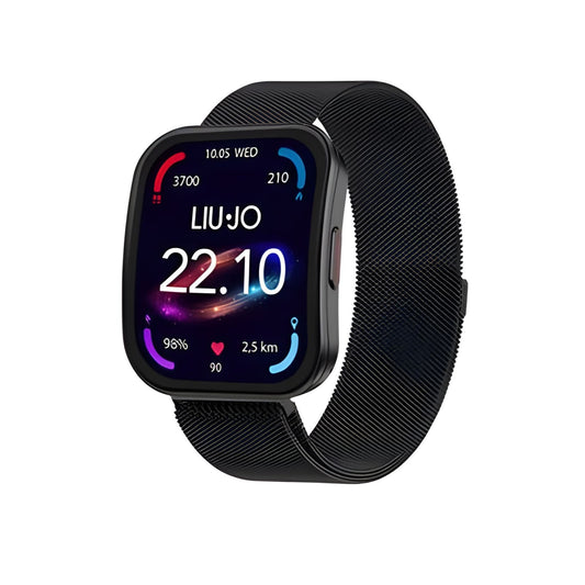 Smartwatch Liu Jo Voice Curved in acciaio nero maglia Milano MISURA UNICA