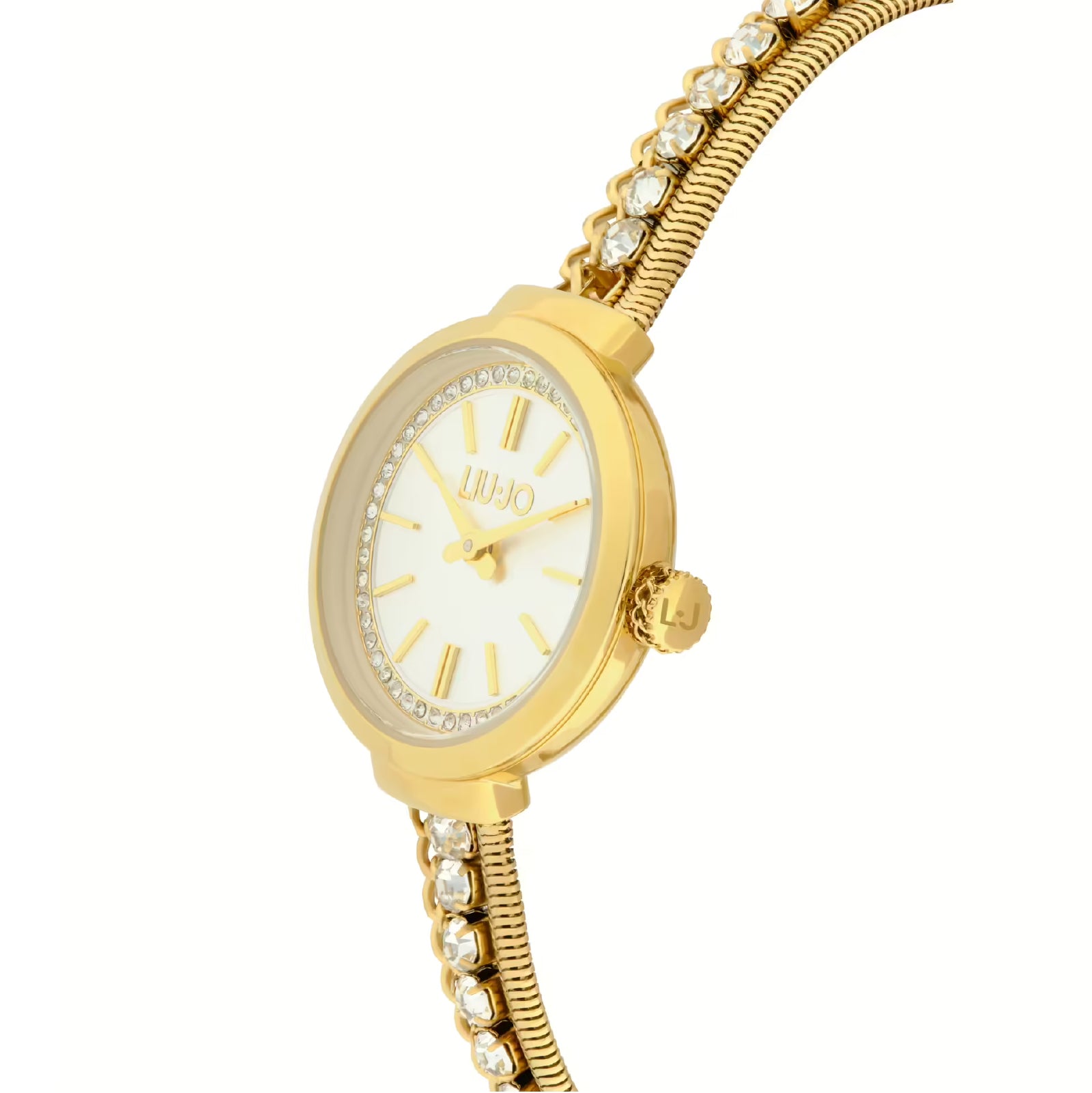 Orologio solo tempo Liu Jo in acciaio dorato tennis cristalli MISURA UNICA