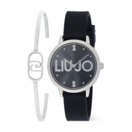 Set donna orologio e bracciale Liu Jo in acciaio silicone nero MISURA UNICA