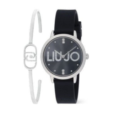 Set donna orologio e bracciale Liu Jo in acciaio silicone nero MISURA UNICA