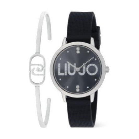 Set donna orologio e bracciale Liu Jo in acciaio silicone nero MISURA UNICA