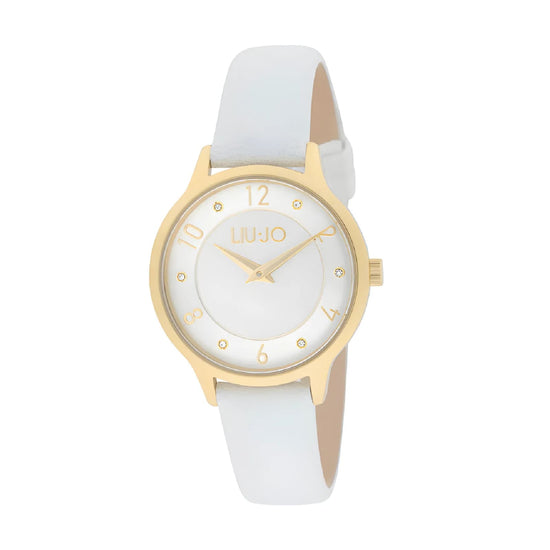 Orologio Liu Jo Casual Aura Lux bianco e oro cinturino pelle MISURA UNICA