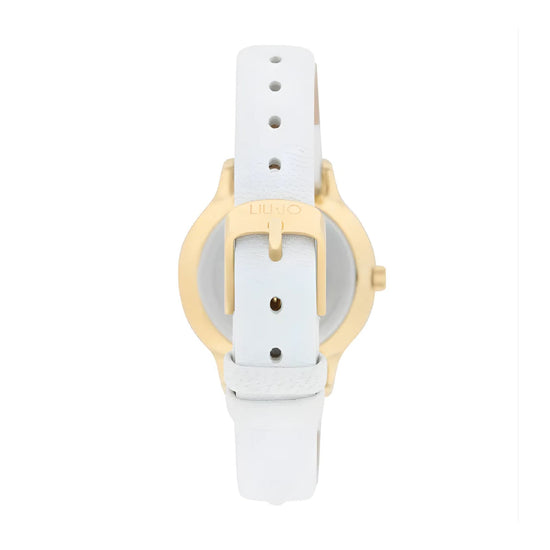 Orologio Liu Jo Casual Aura Lux bianco e oro cinturino pelle MISURA UNICA