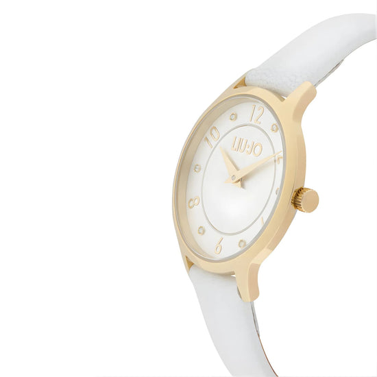 Orologio Liu Jo Casual Aura Lux bianco e oro cinturino pelle MISURA UNICA