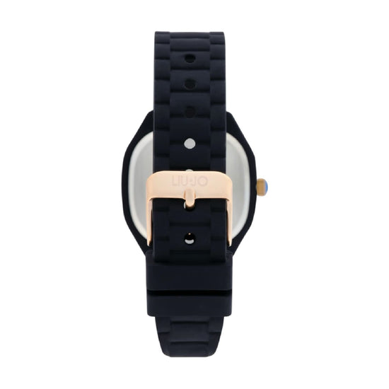 Orologio solo tempo Liu Jo silicone nero e dettagli oro rosa MISURA UNICA