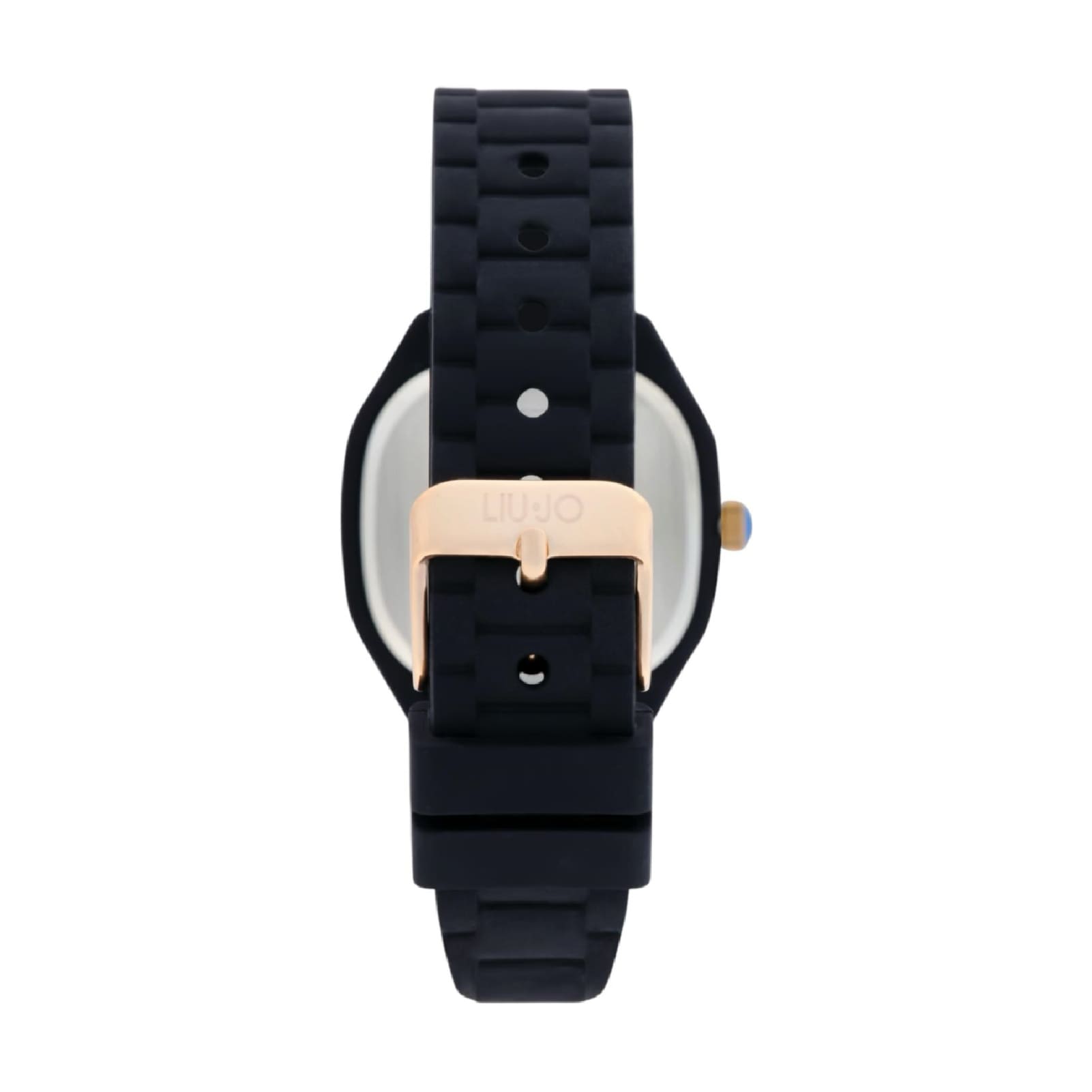 Orologio solo tempo Liu Jo silicone nero e dettagli oro rosa MISURA UNICA