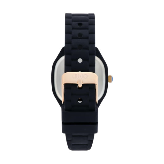 Orologio solo tempo Liu Jo silicone nero e dettagli oro rosa MISURA UNICA