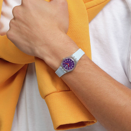 Orologio donna Swatch Essentials in plastica e silicone azzurro 25mm LL126-5