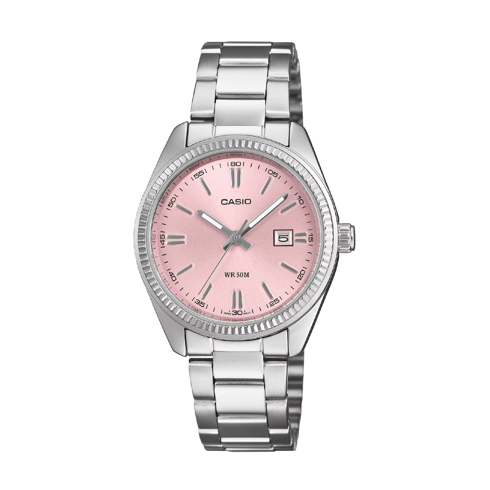 Orologio analogico Casio Timeless con quadrante rosa
