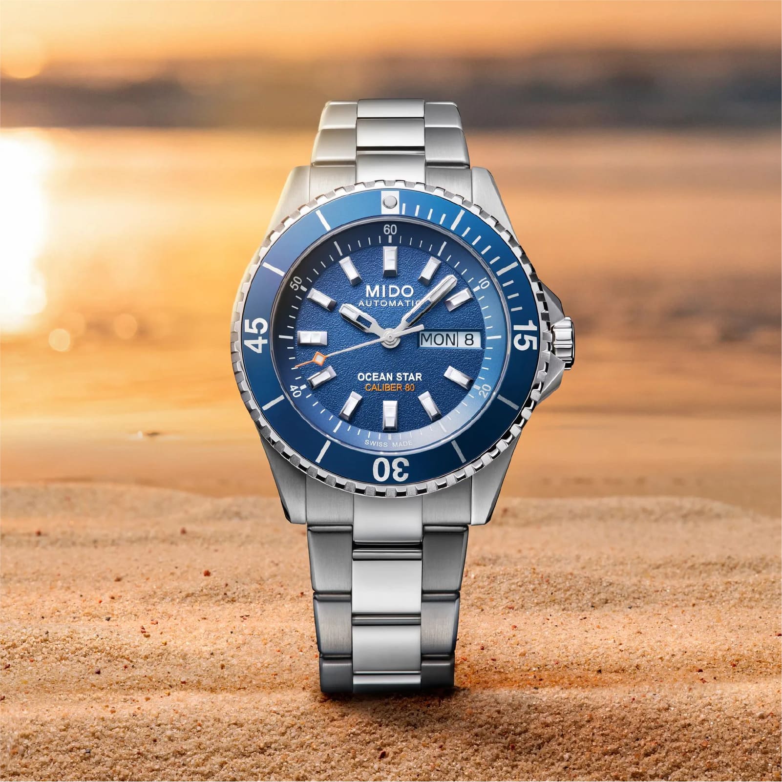 Orologio Mido Ocean Star 200 in acciaio quadrante blu MISURA UNICA