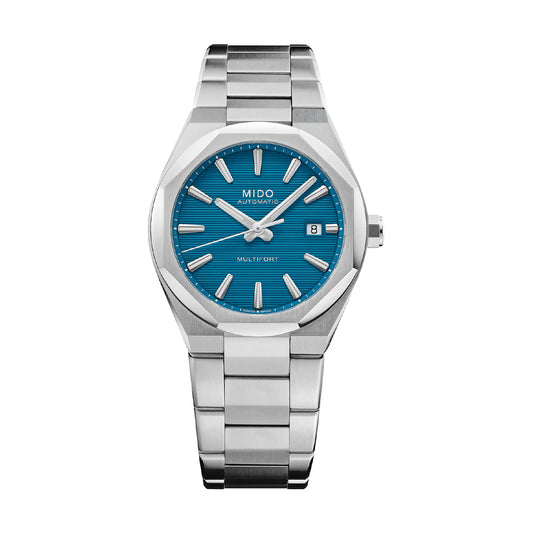 Orologio Mido Multifort 8 One Crown quadrante azzurro 38x40mm MISURA UNICA