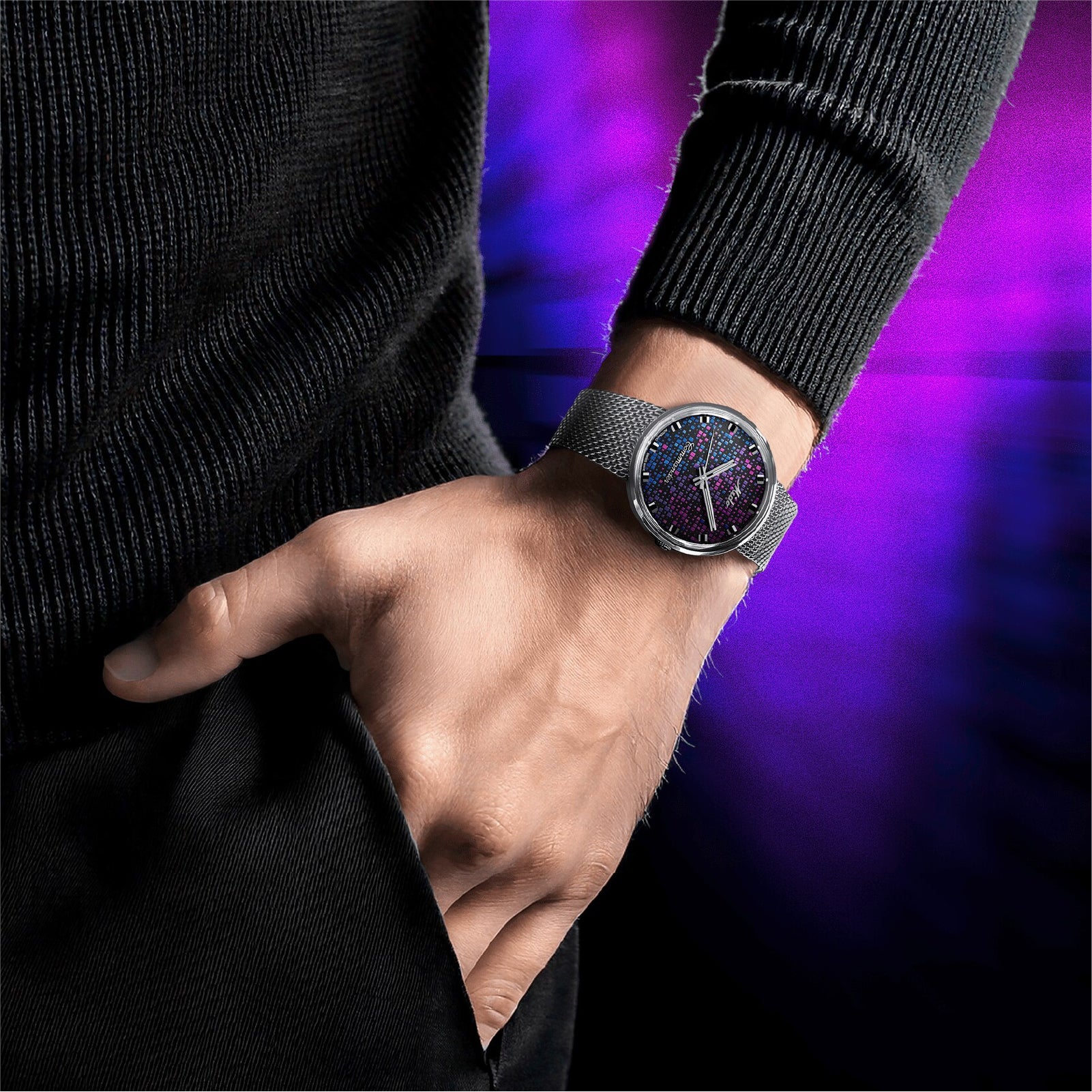 Orologio automatico Mido acciaio con quadrante effetto pixel MISURA UNICA