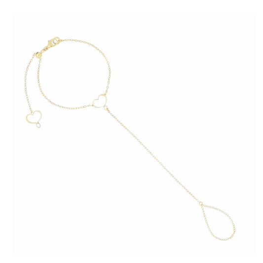 Bracciale baciamano Maman et Sophie argento dorato con cuore 18 cm