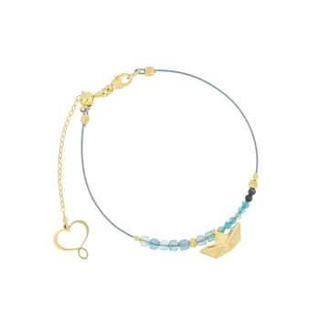 Bracciale Maman et Sophie in argento con barchetta e pietre 18,5 cm