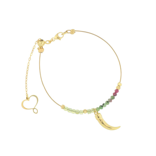Bracciale Maman et Sophie in argento corno e pietre colorate 18,5 cm