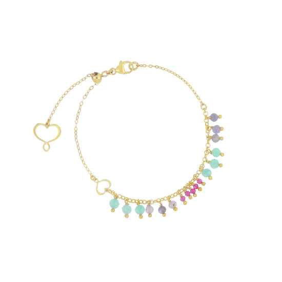 Bracciale Maman et Sophie Frange in argento dorato e pietre 18 cm