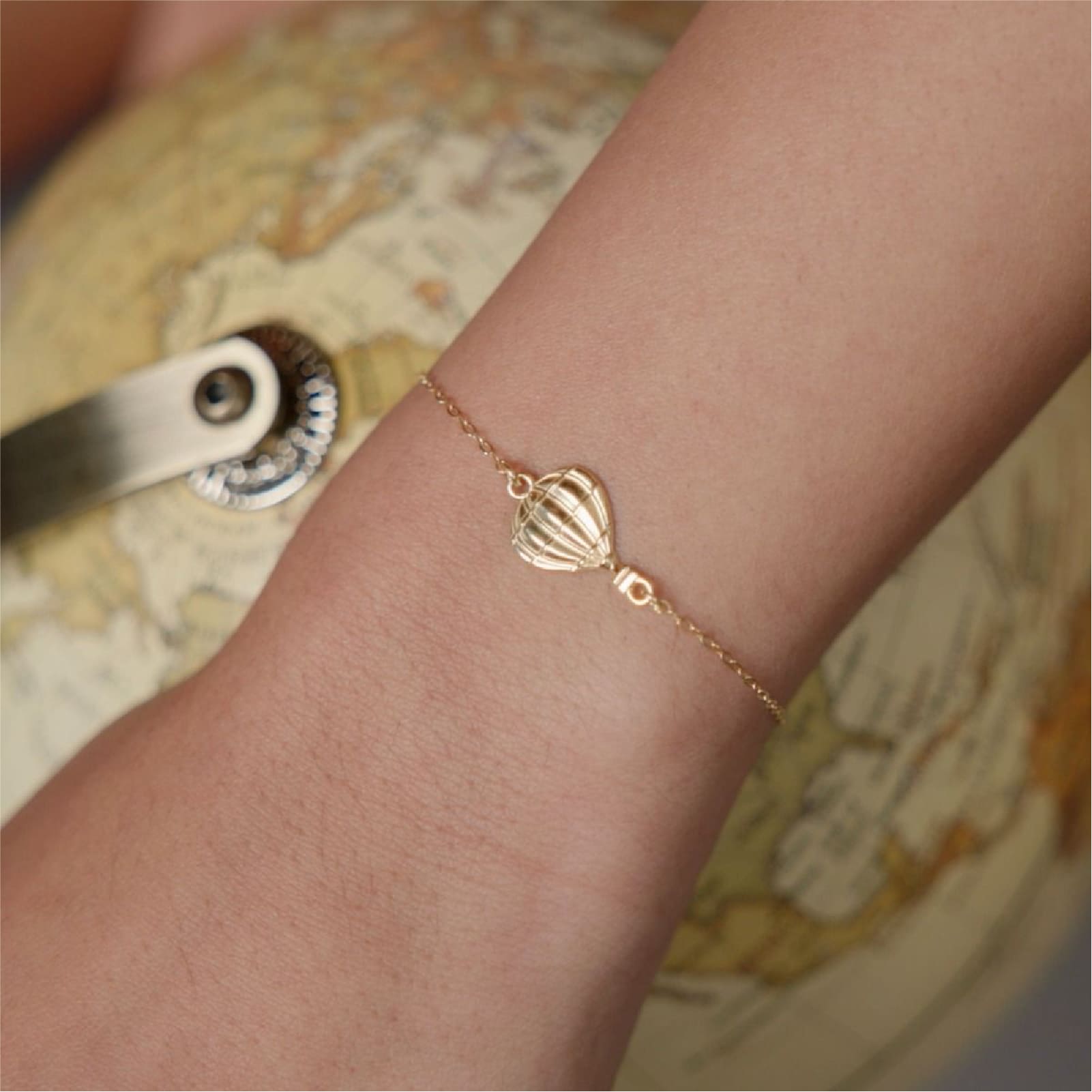 Bracciale catena Maman et Sophie Viaggio con mongolfiera 18 cm