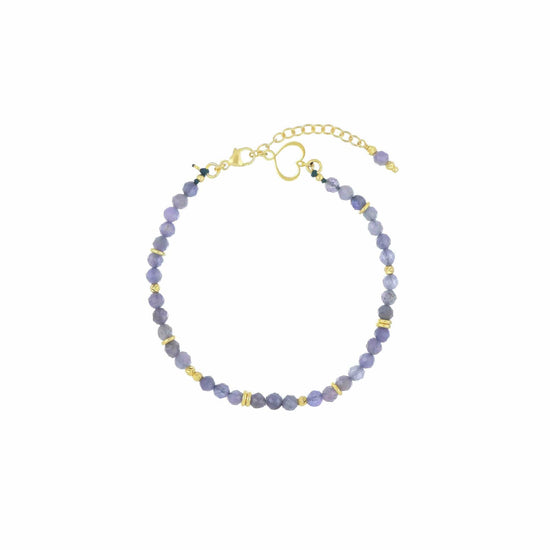 Bracciale Maman et Sophie Pietra argento dorato e tanzanite regolabile 16-21 cm