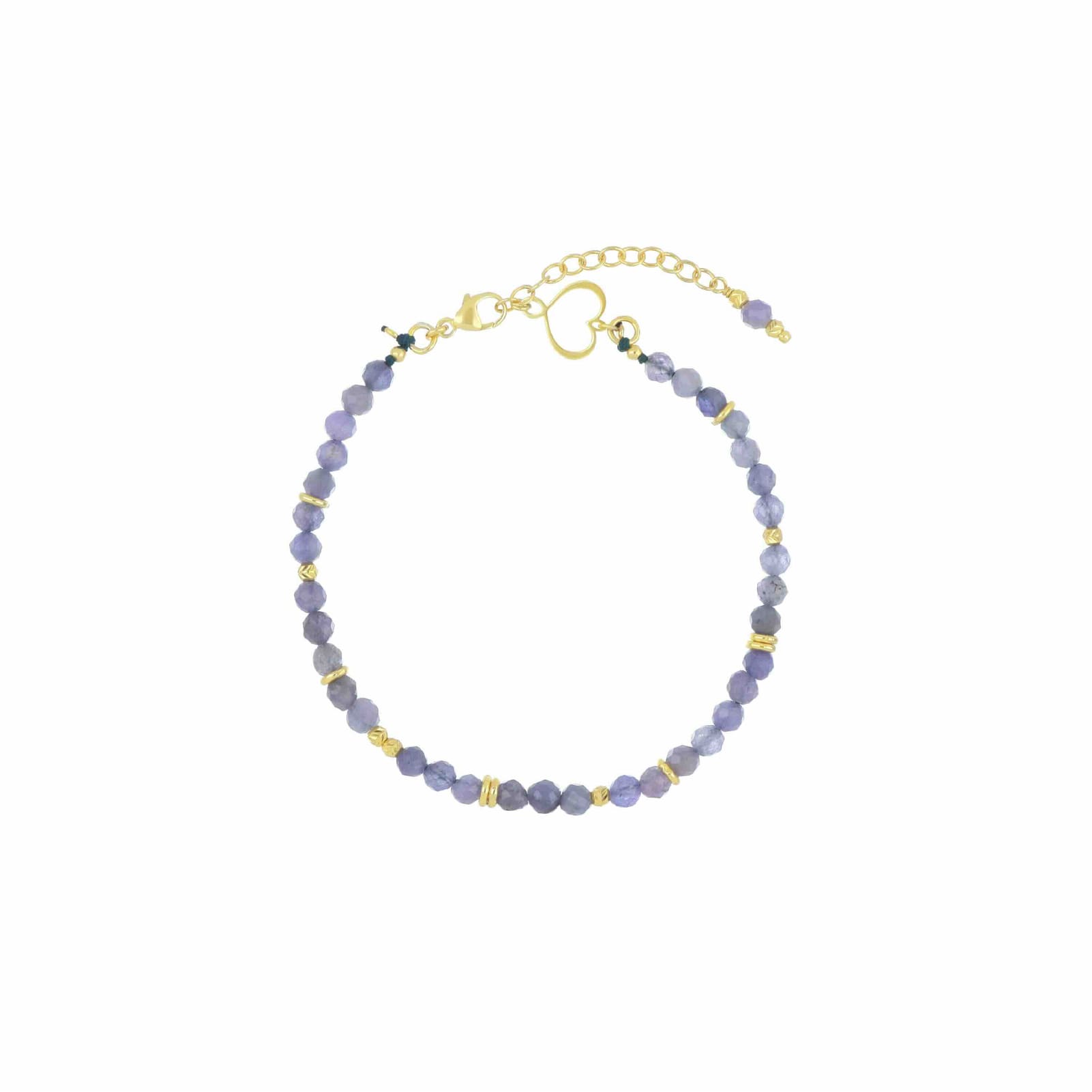Bracciale Maman et Sophie Pietra argento dorato e tanzanite regolabile 16-21 cm