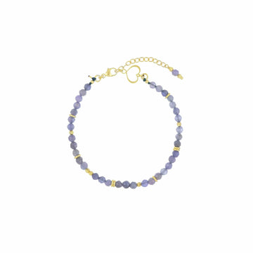 Bracciale Maman et Sophie Pietra argento dorato e tanzanite regolabile 16-21 cm