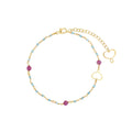 Bracciale Maman et Sophie Rosari in argento dorato con apatite 22 cm
