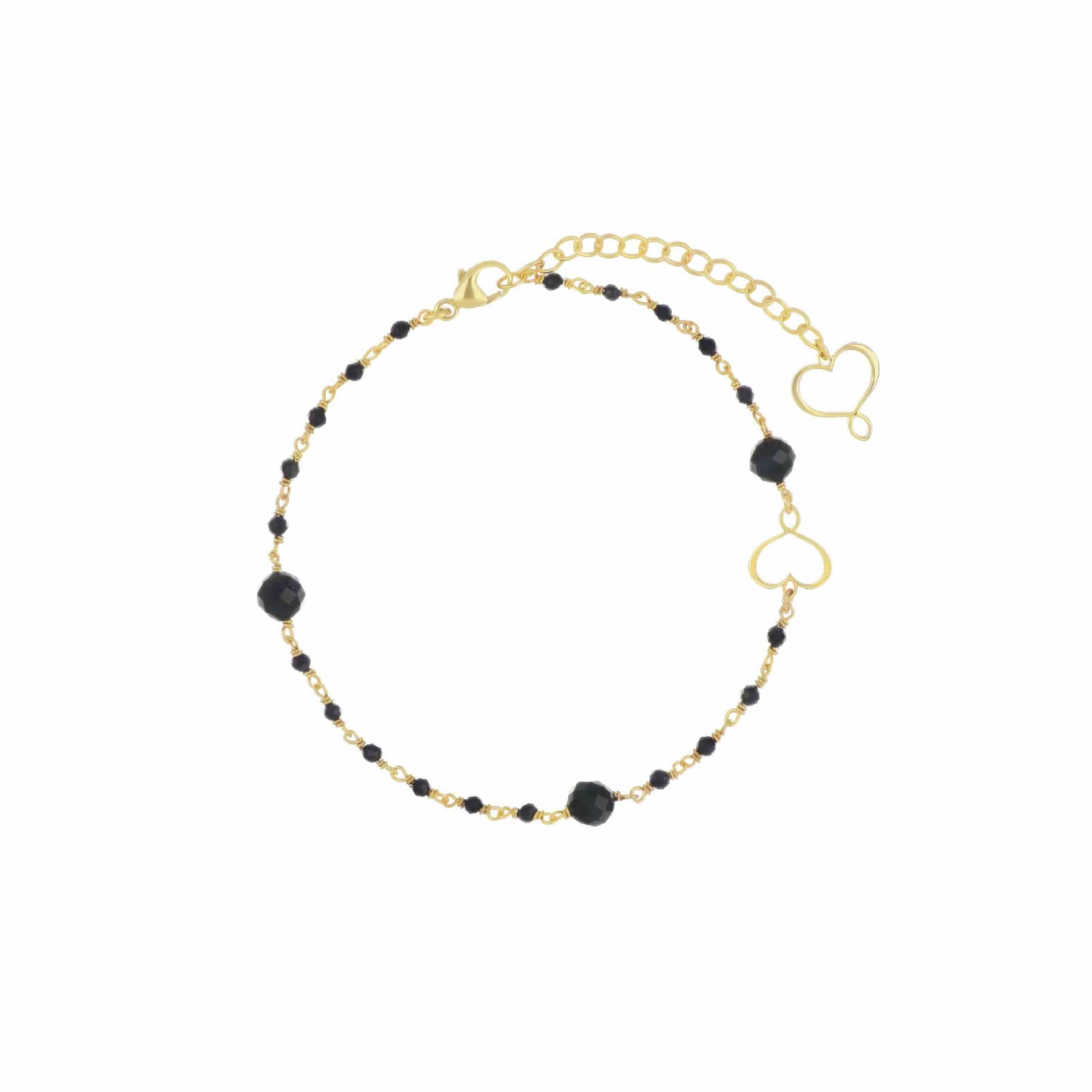 Bracciale Maman et Sophie argento dorato e pietre spinello Regolabile 17,5-22,5 cm