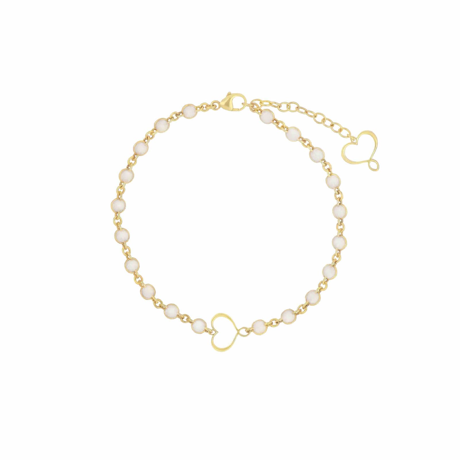 Bracciale Maman et Sophie argento dorato con smalto perlato Regolabile 17-21 cm