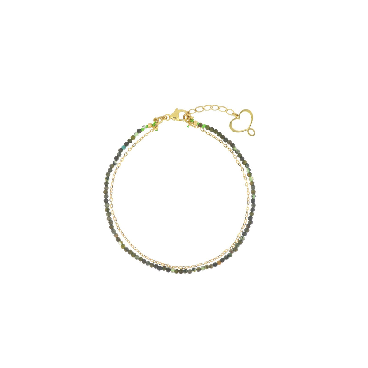 Bracciale catena Maman et Sophie in argeto pvd oro e pietre 21 cm