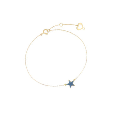 Bracciale in oro 18kt Maman et Sophie AURUM stella polvere blu Regolabile 16,5-19 cm