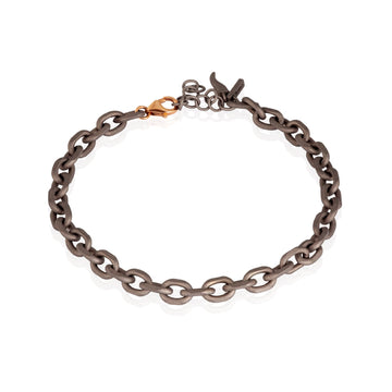 Bracciale catena Mano J in titanio con corno piccolo titanio 21 cm